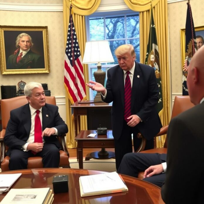 Donald Trump discute des tarifs douaniers
