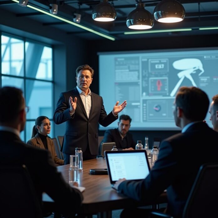 Elon Musk discusses AI valuation with investors
