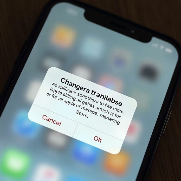 Avertissement de l'App Store d'Apple avec un point d'exclamation rouge